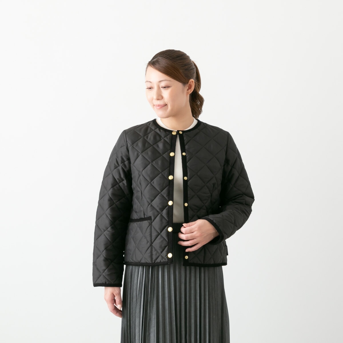 Traditional Weatherwear トラディショナルウェザーウェア ノーカラー キルティング ジャケット アークリー ARKLEY 2色  L252APQC00481AA