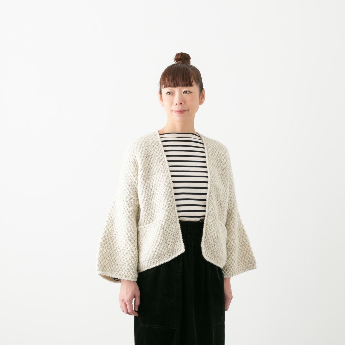 eternite de Soi-e エテルニテ ドゥ ソワ ネパール 鹿子 手編み ニット ボレロカーディガン 2色 750160