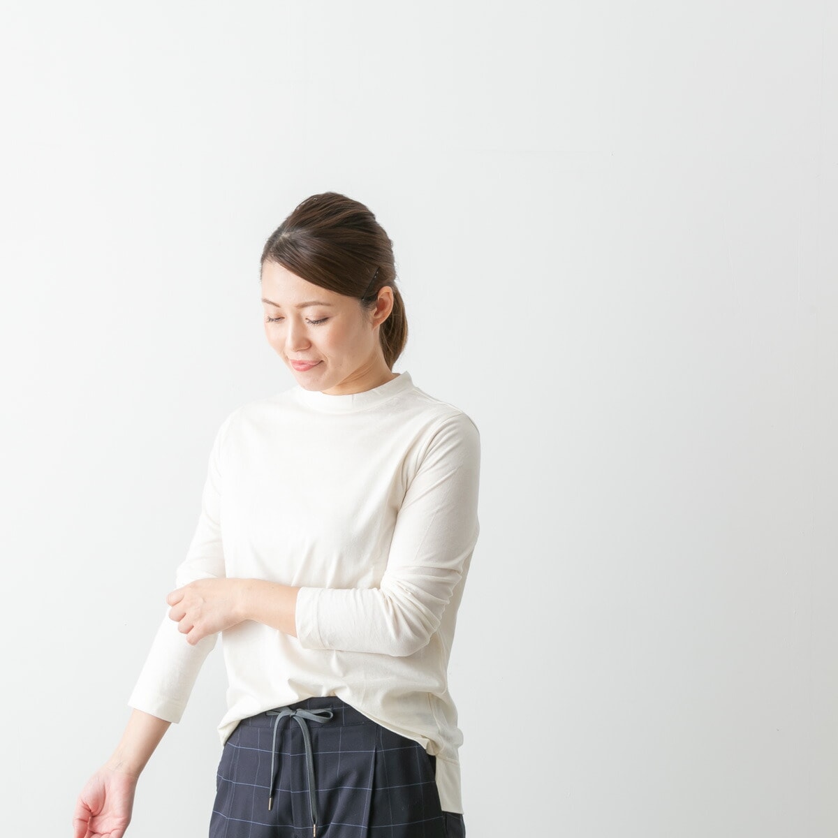 harmonie アルモニ ふんわり天竺 ハイネックロングスリーブ 6色 8890845