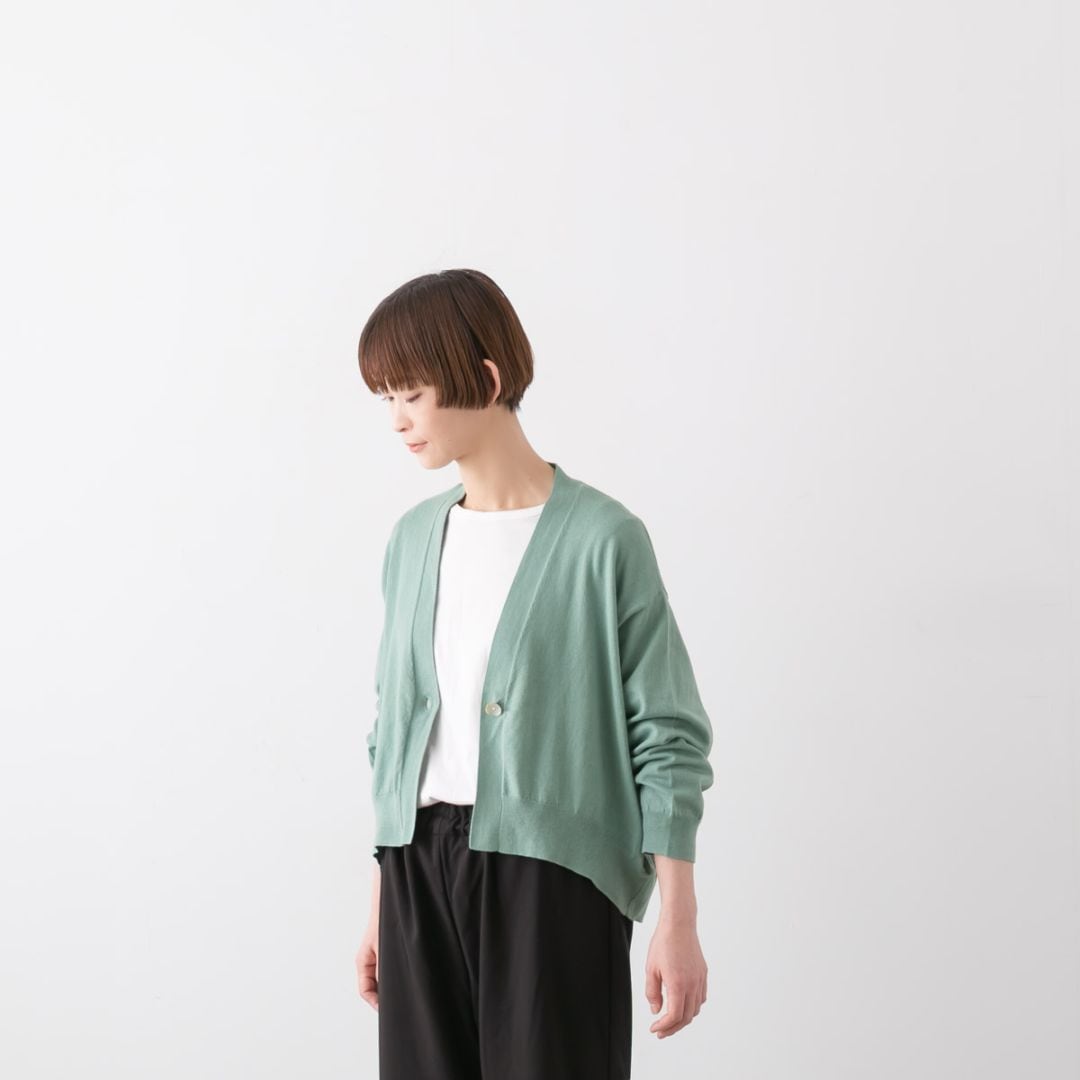 utilite ユティリテ コットンカシミヤ ドルマン 裾ラウンド カーディガン UT407SSK22