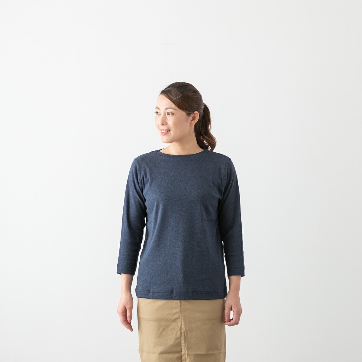 harmonie アルモニ フライス ゆったり ボートネック 8分袖 カットソー 7色 82270245