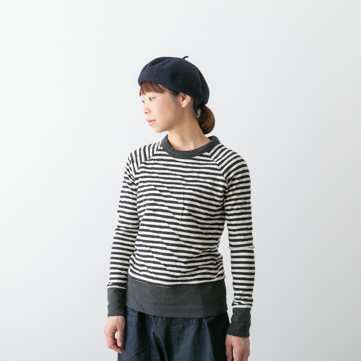 harmonie アルモニ 接結 ボーダー プルオーバー 5色 6190001