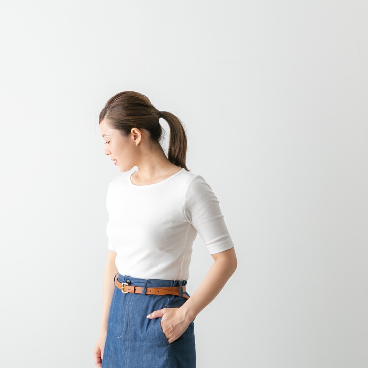 harmonie アルモニ フライス 無地 5分袖 TEE 5色 8630985