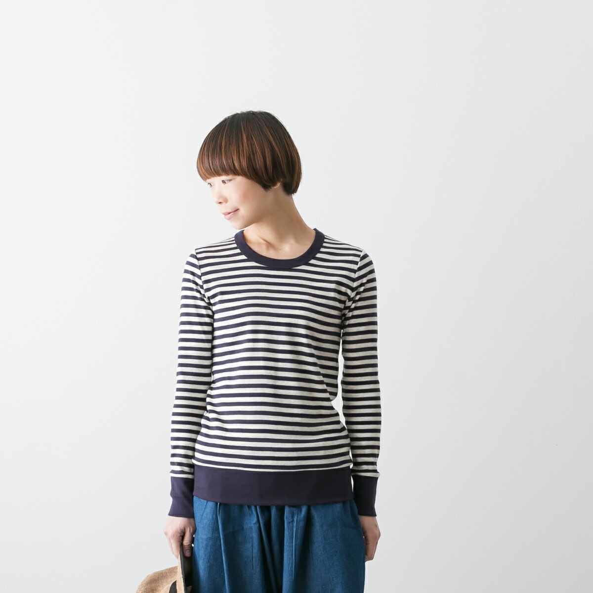 harmonie アルモニ 切り替え ボーダー ロングスリーブ 6色 8830011