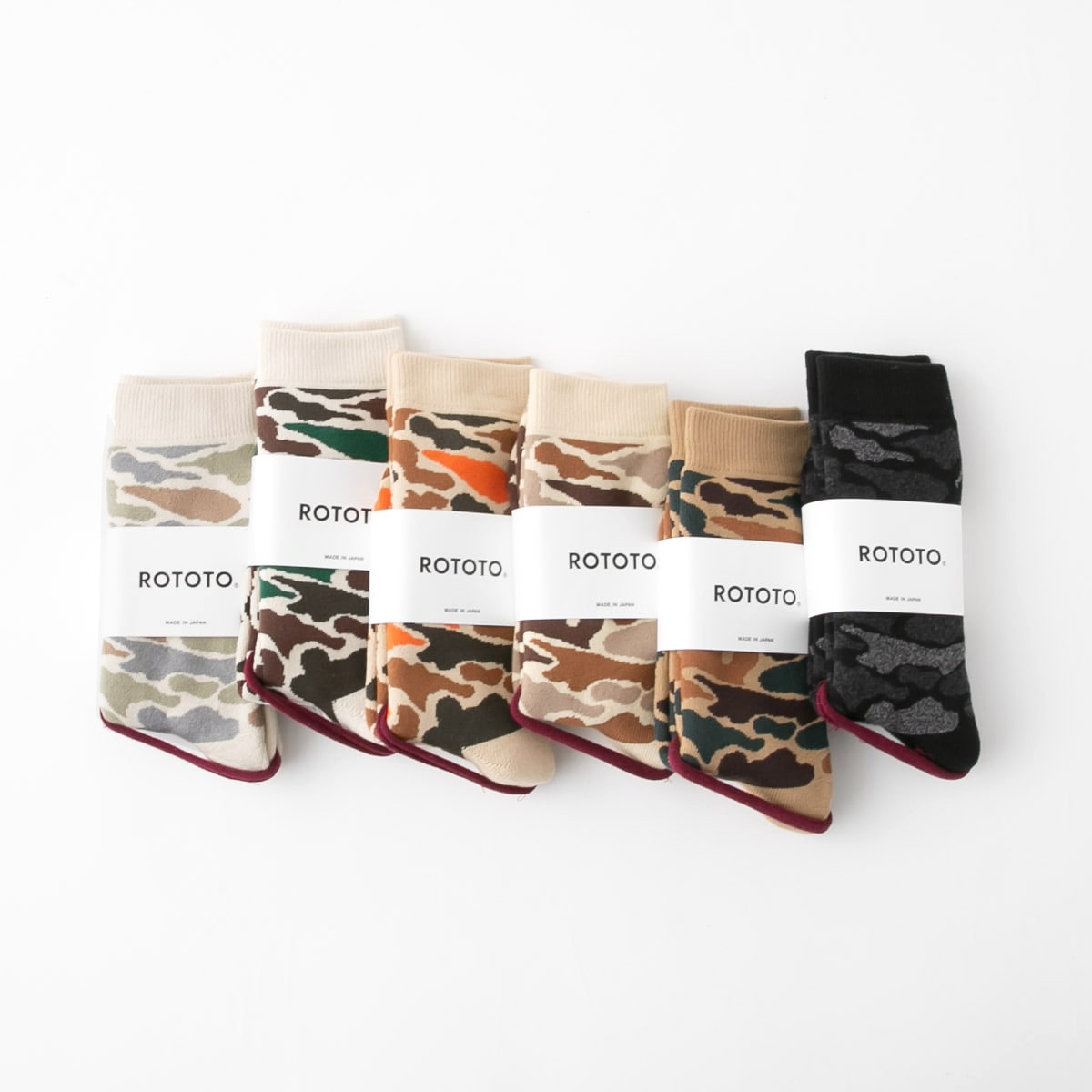 RoToTo ロトト PILE CAMO CREW SOCKS パイル カモ ソックス 6色 R1339