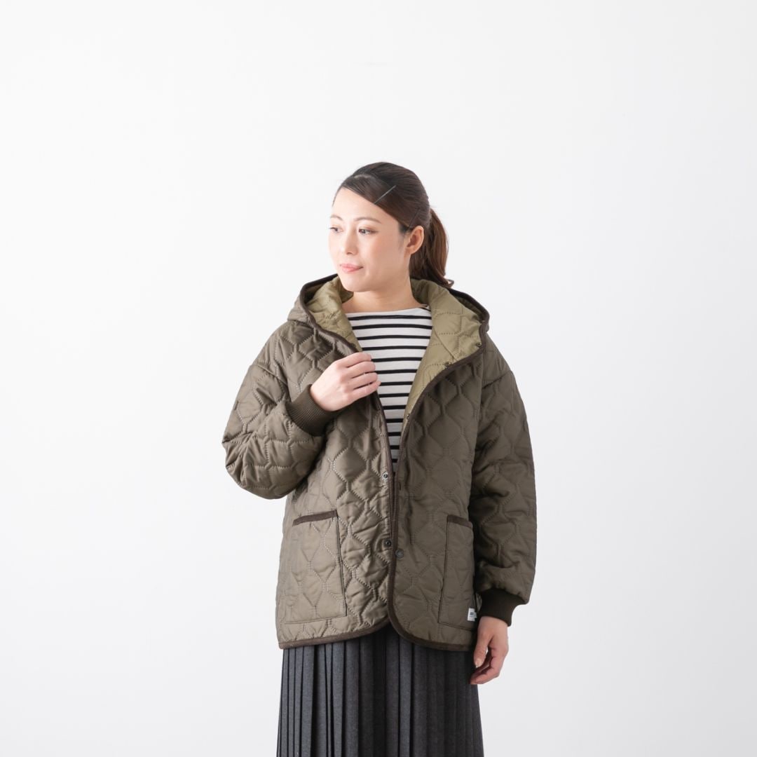 ARMEN アーメン キルティング カフスリブ オーバーサイズド フーデッド ジャケット 5色 NAM2561PP