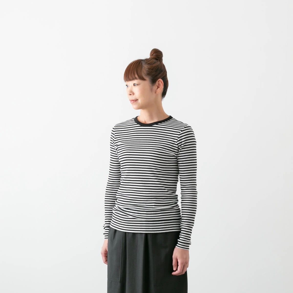 Cion シオン コットンテレコ ボーダーカットソー 2色 19-24252