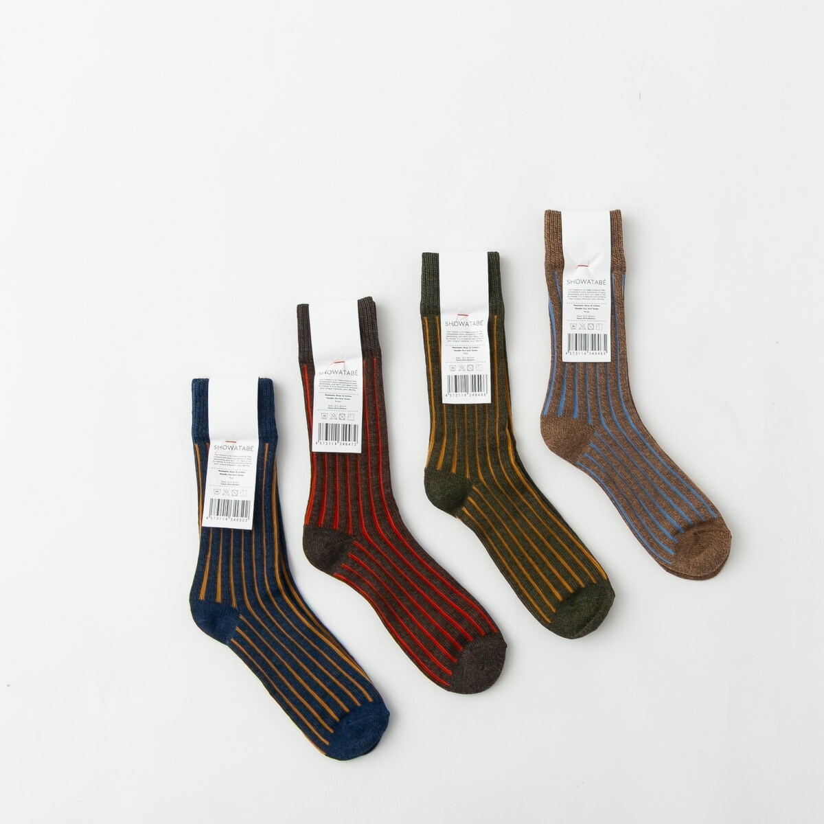 SHOWATABE ショウワタベ Washable wool&cotton Needle Out Knit Socks 針抜きニットソックス SW-18 4色 
