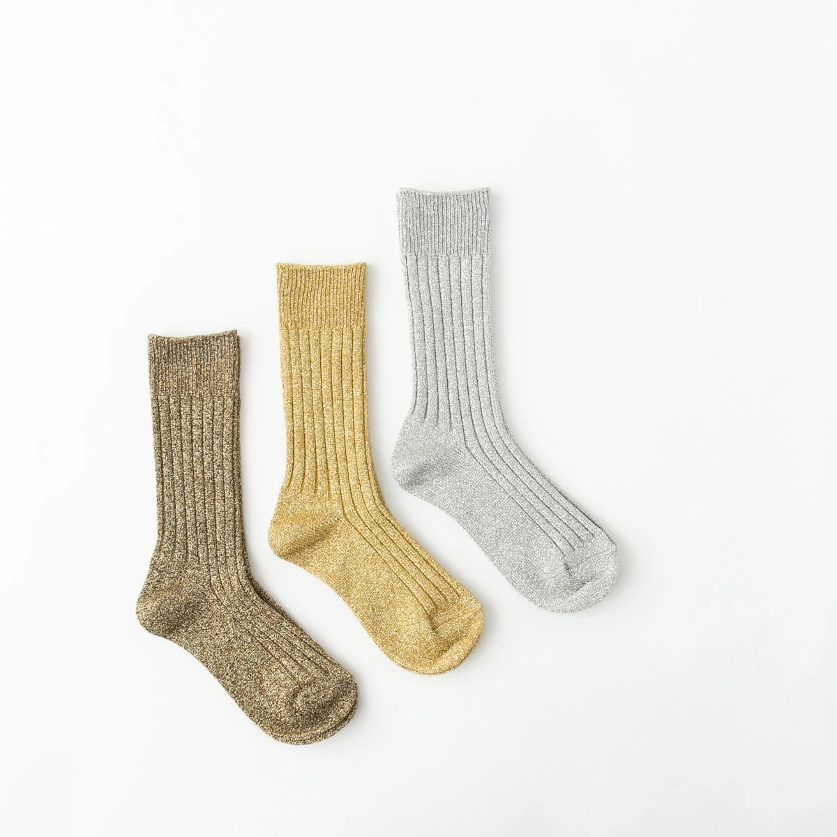 SHOWATABE ショウワタベ Glitter Ribbed Socks グリッター ラメ ソックス SW-25 3色