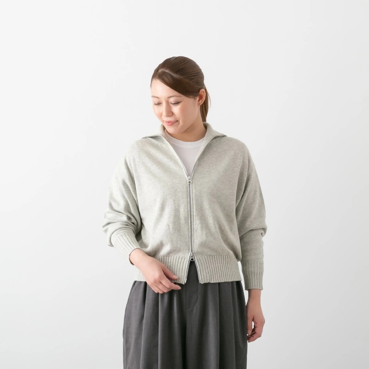 maomade マオメイド コットン ミラノリブ ダブルジップ ジャケット 3色 541113