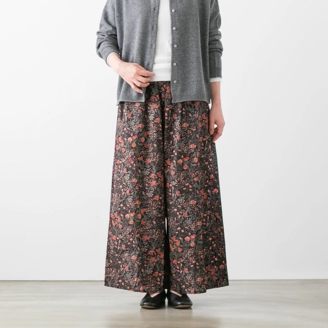 SOIL ソイル フラワープリント ワイド イージーパンツ 2色 NSL2559