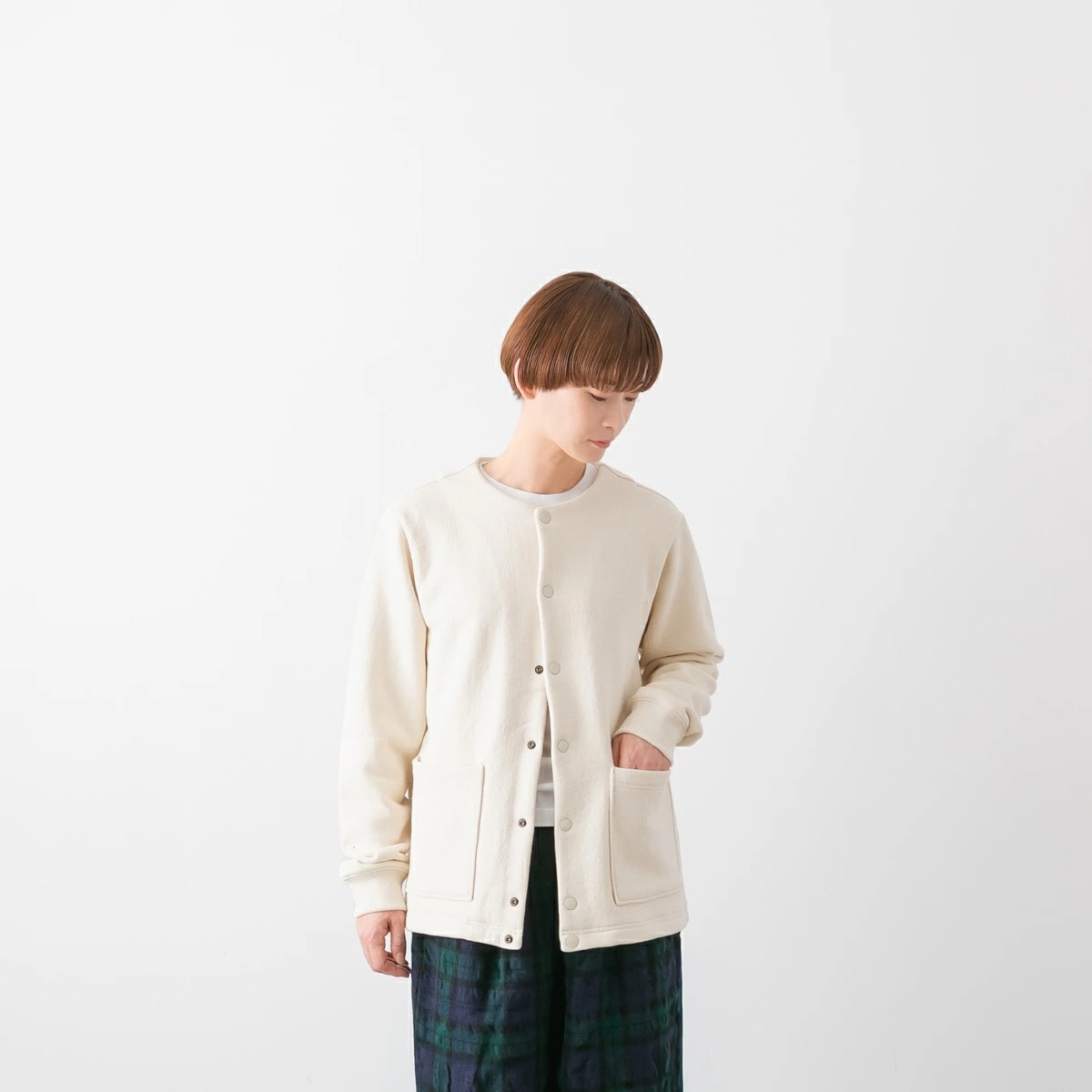 Jackman ジャックマン Big Loop Collarless Jacket ビックループ カラーレス ジャケット 2色 JM8580