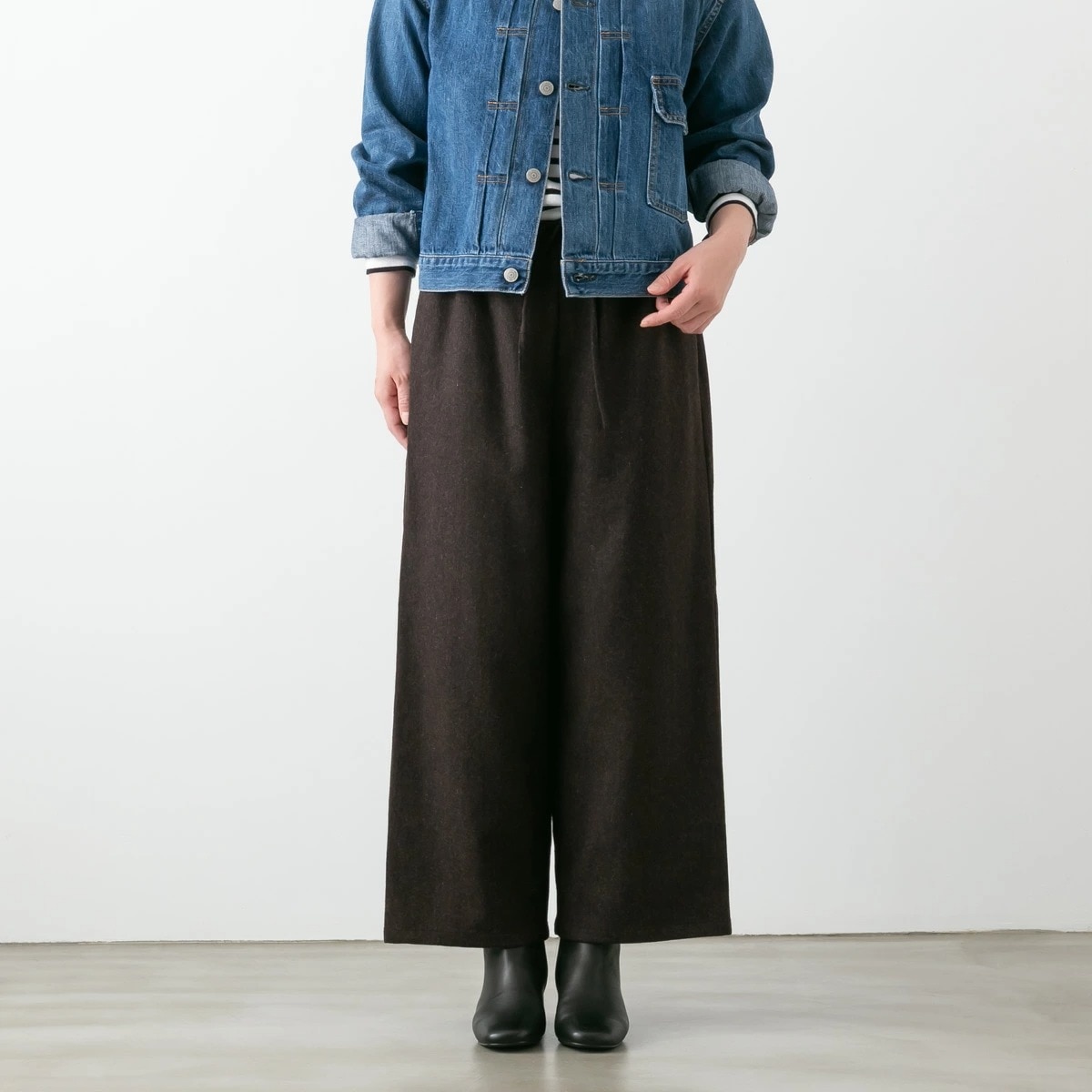 mizuiro ind ミズイロインド ウールブレンド イージーパンツ 3色 4-260059