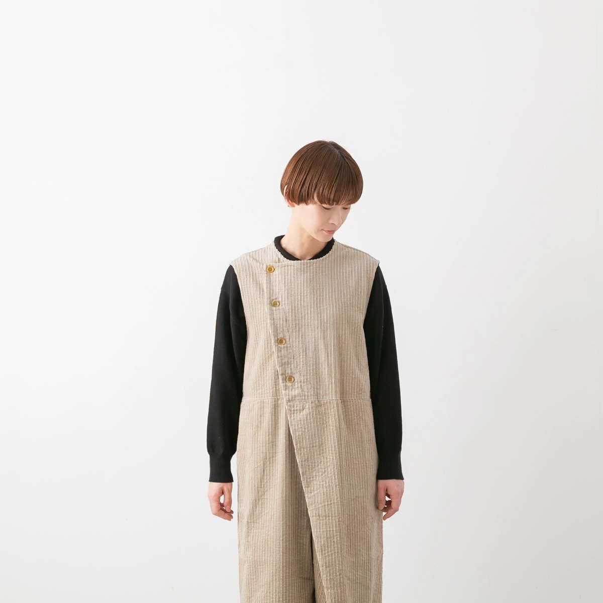 ☆新品☆【UNIVERSAL TISSU】コーディロイサロペット UNIVERSAL TISSU｜親子コーデュロイ ラップサロペットパンツ - くらす