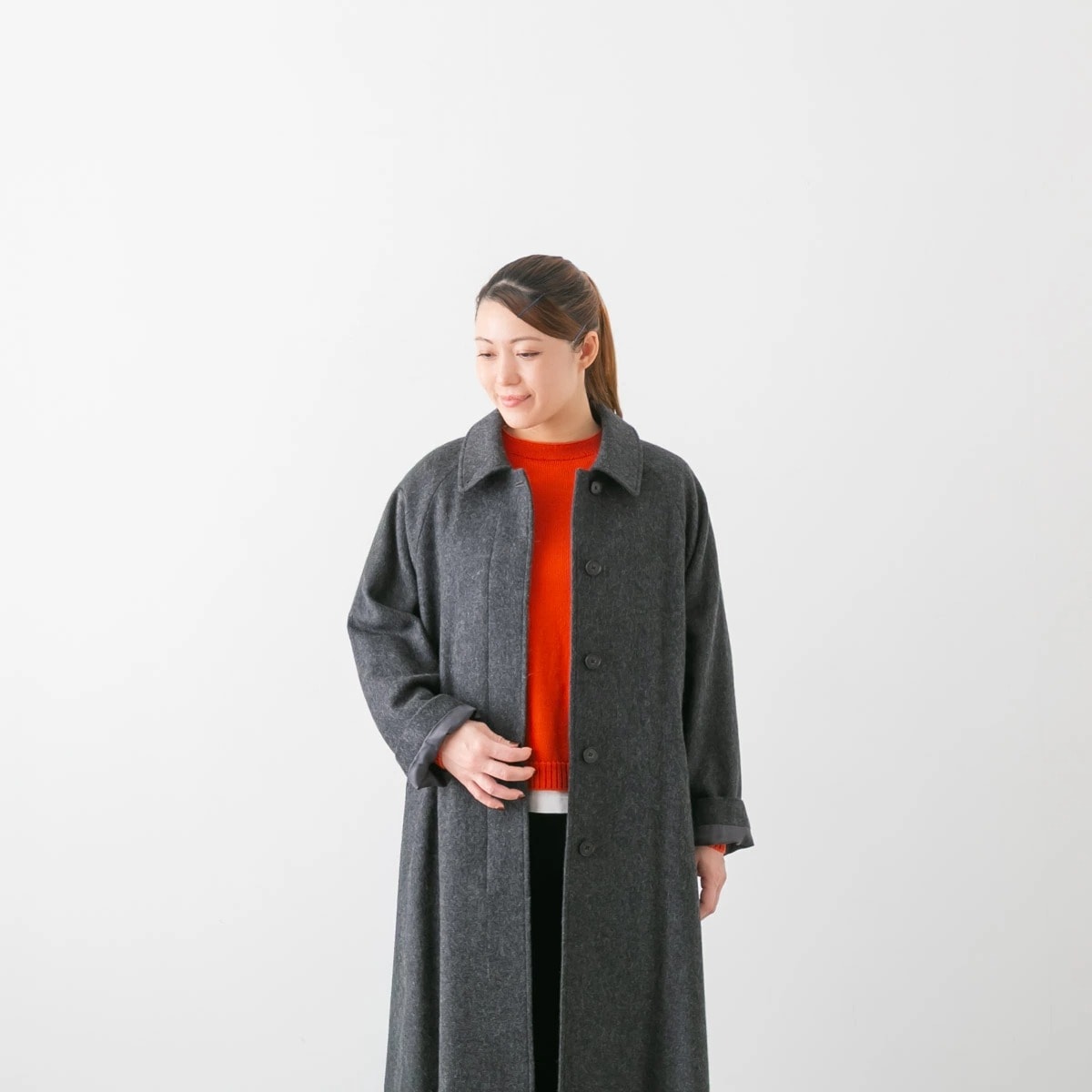 mizuiro ind ミズイロインド wool blend balmacaan coat ウール混