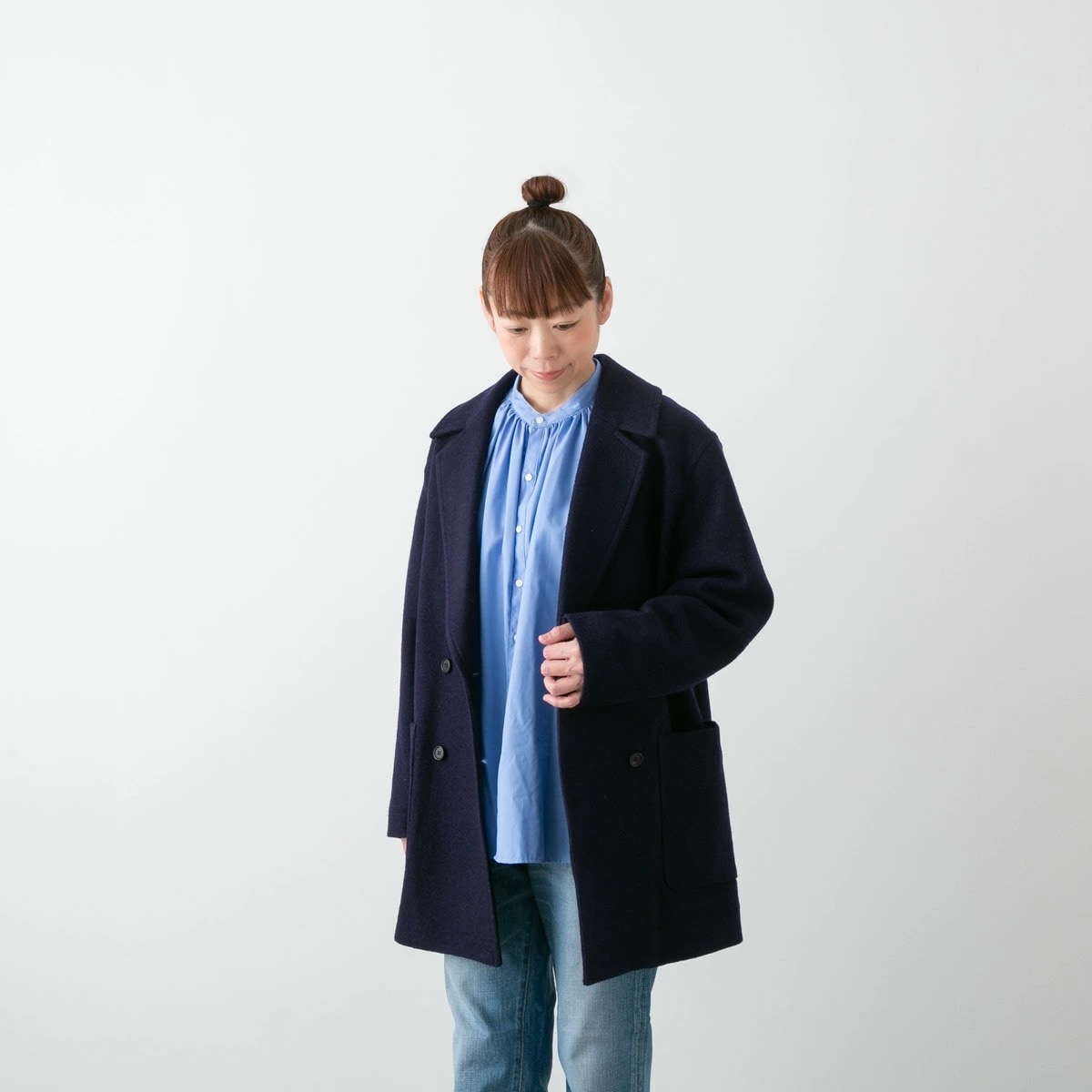 mizuiro ind  ミズイロインド ダブルブレストジャケット 2色 4-270040