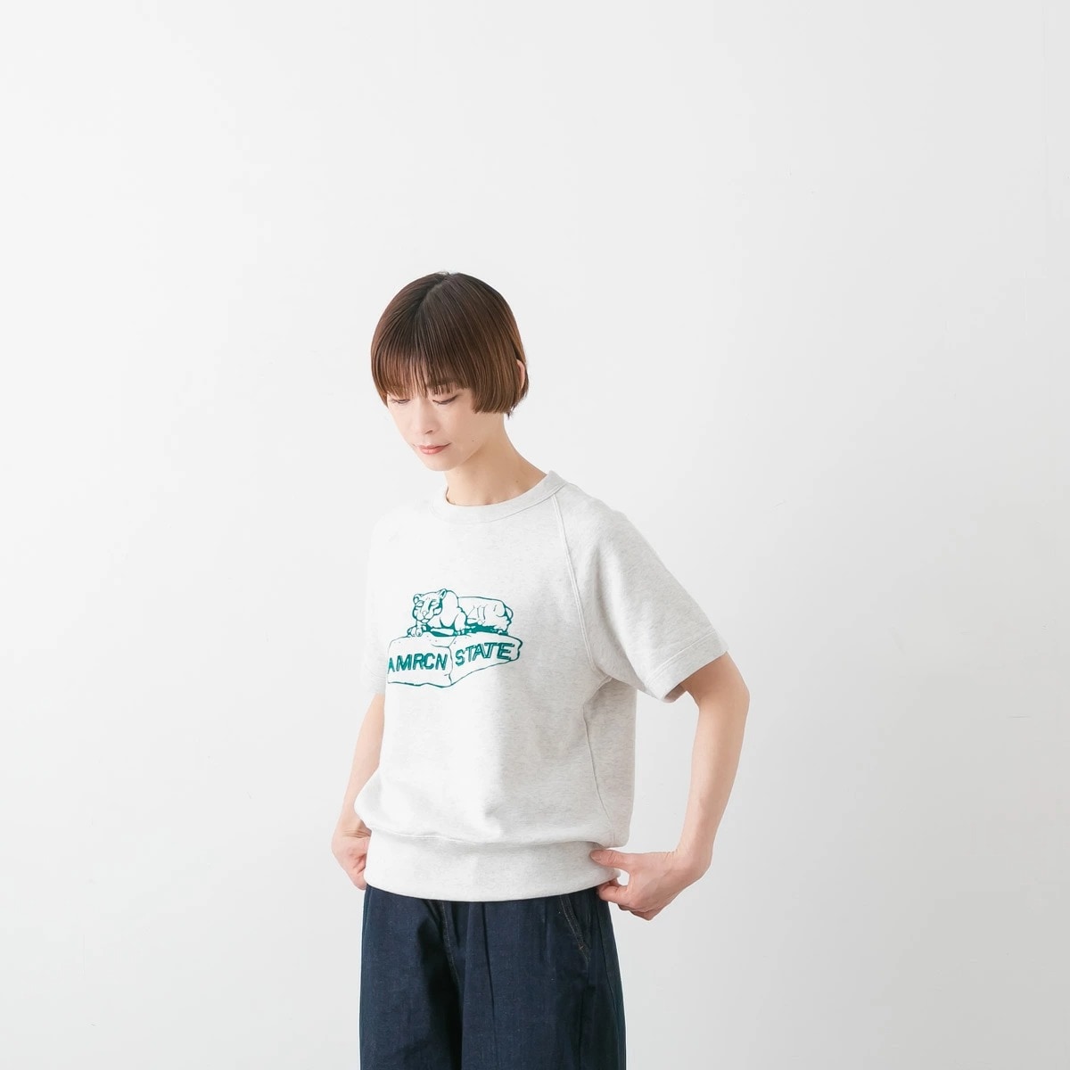 Americana アメリカーナ AMRCN STATE 半袖 スウェット シャツ 4色 BRF-800A/2