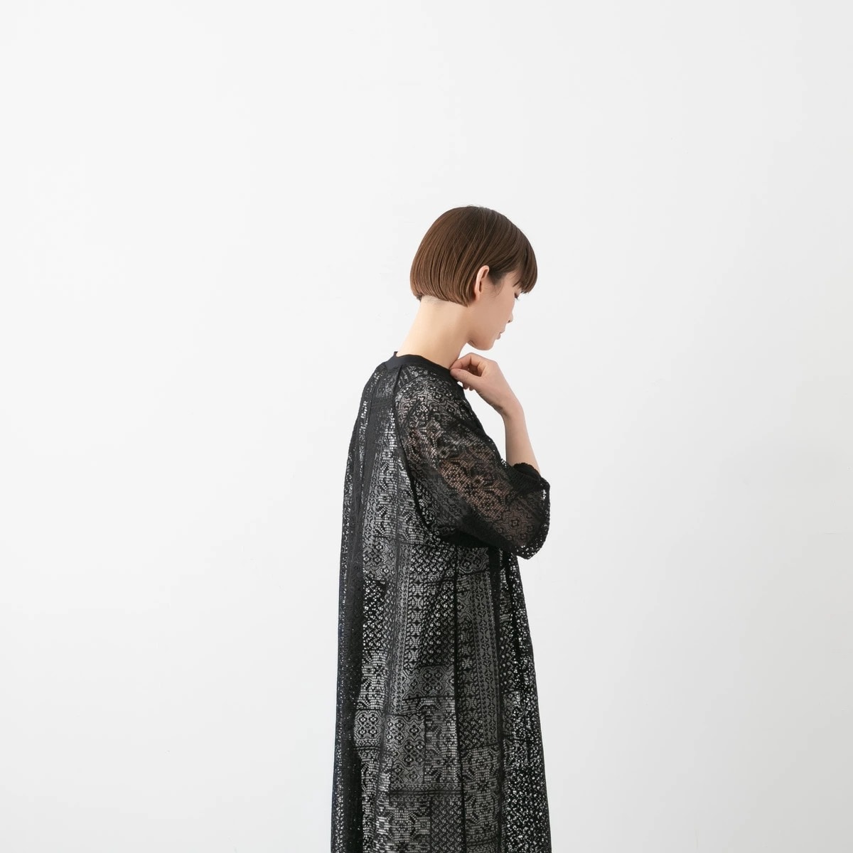 TISSU ティシュ パッチワーク レース スリット ワンピース 3色 TS250CT082