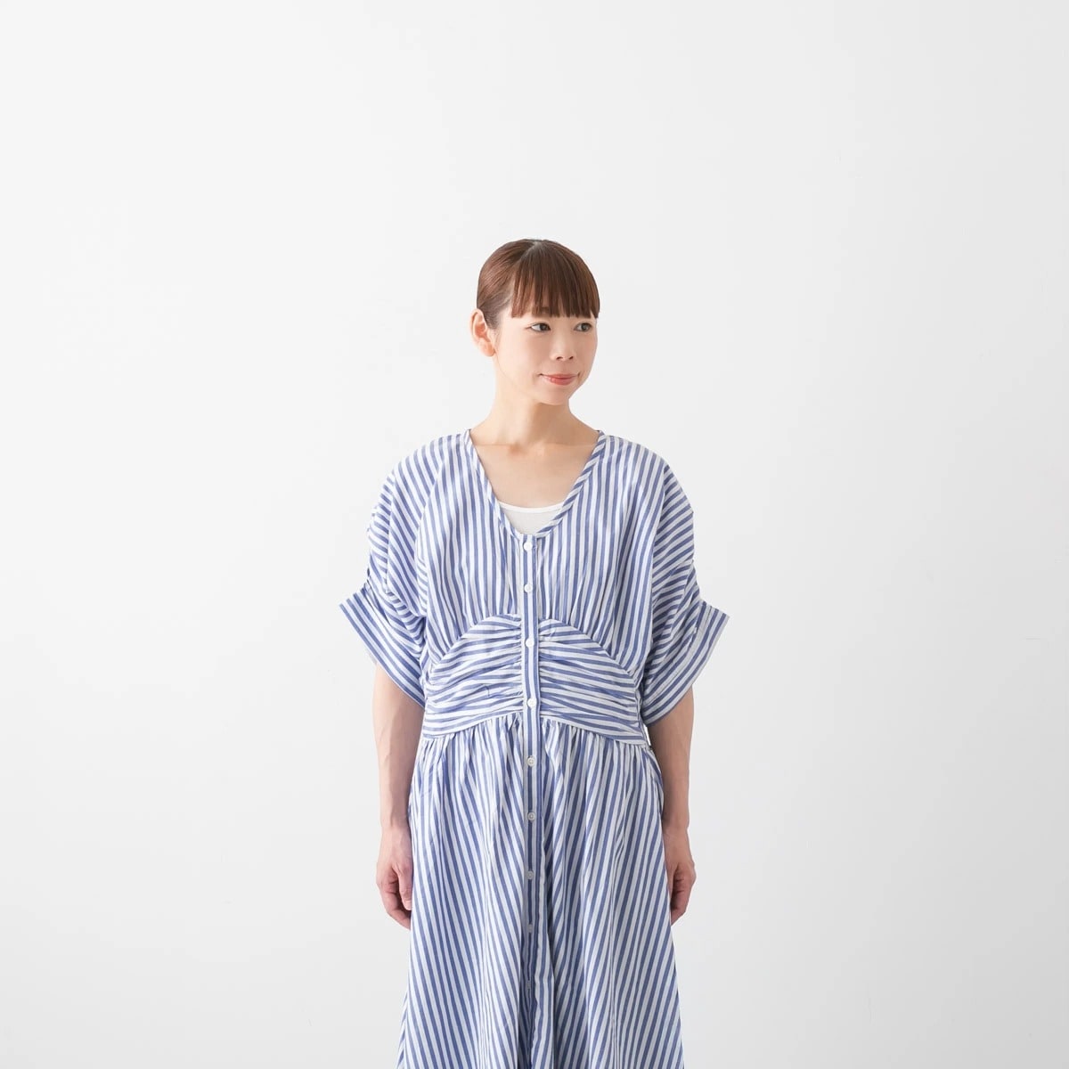 The Bagmati バグマティ ロング丈 ストライプ ワンピース 2色 AM26S04