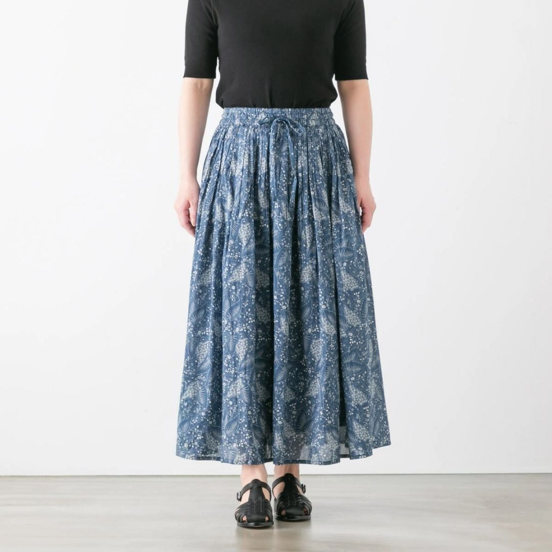 maison de soil メゾンドソイル 　ウール ギャザースカート maison de soil メゾンドソイル WOOL COTTON TWILL WEAVE