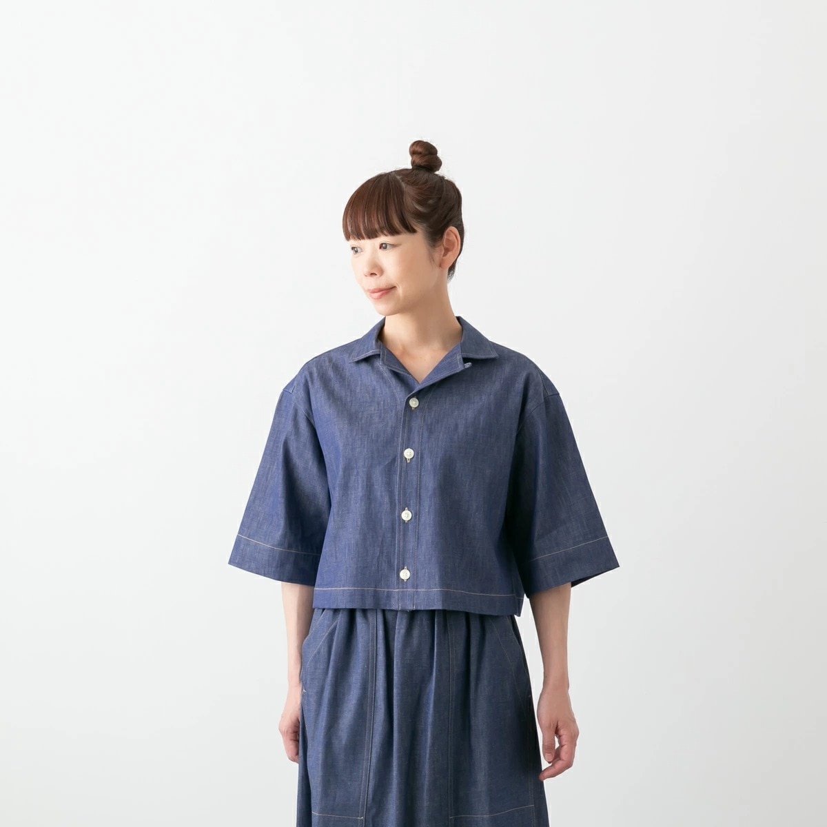 nicholson ＆ nicholson ニコルソン アンド ニコルソン オープンカラー シャツ OPEN COLLAR SHIRT ROMA-DENIM 2色