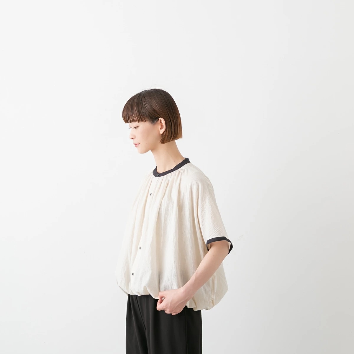 MANON マノン FRENCH SLEEVE SPINDLE CLERIC AMICAL SHIRT フレンチスリーブ スピンドル クレリック アミカル シャツ 2色 MNN-SH-328
