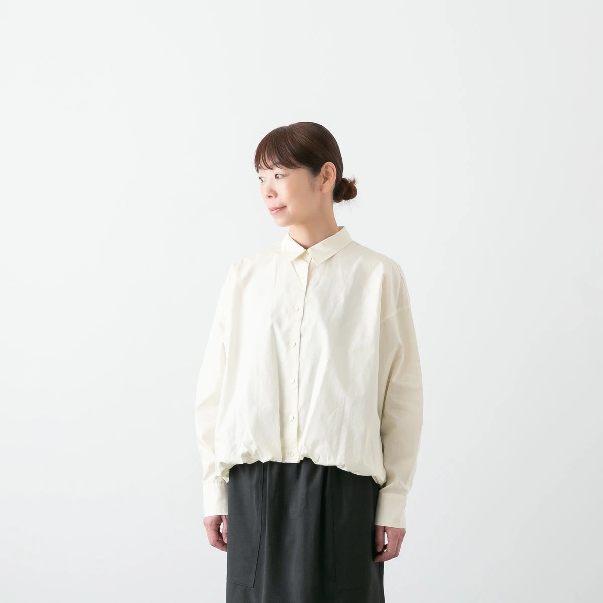 mizuiro ind ミズイロインド ロングスリーブ バルーンシャツ 4色 3-230132