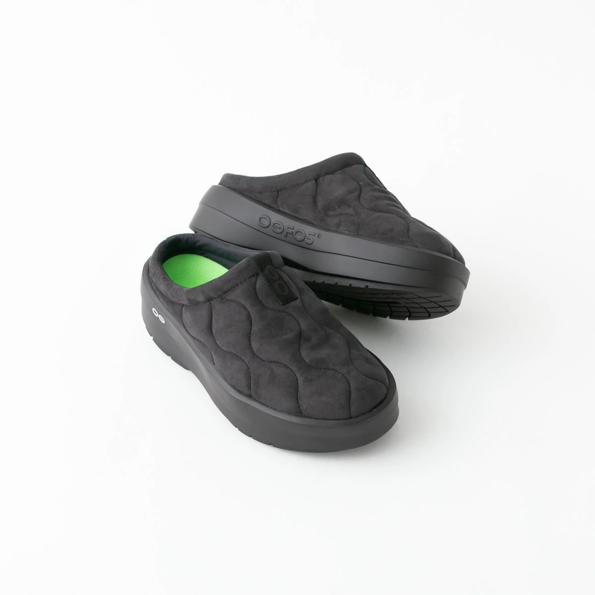 OOFOS ウーフォス Women's OOcoozie Platform Posh リカバリー バックレスミュール