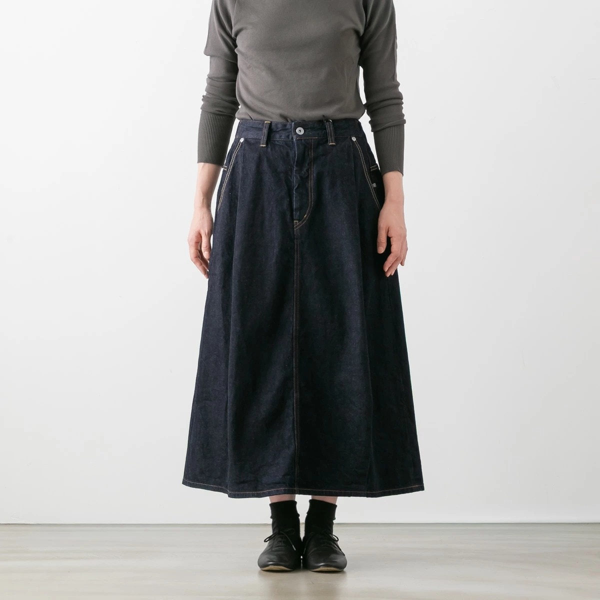O'NEIL OF DUBLIN オニール・オブ・ダブリン PLEATED MAXI SKIRT
