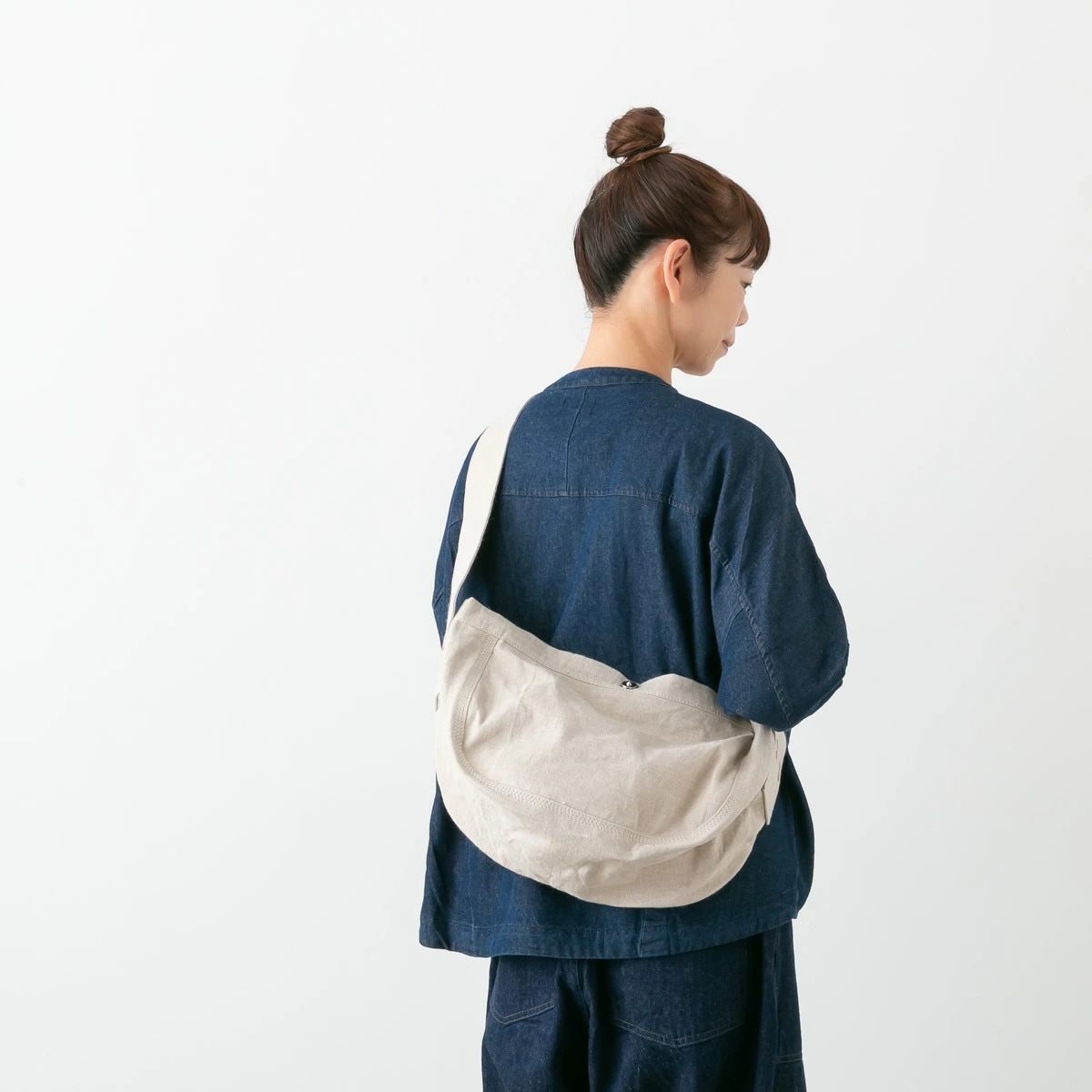 MARINEDAY マリンデイ リネン ショルダー バック BLUE BLUE-LINEN
