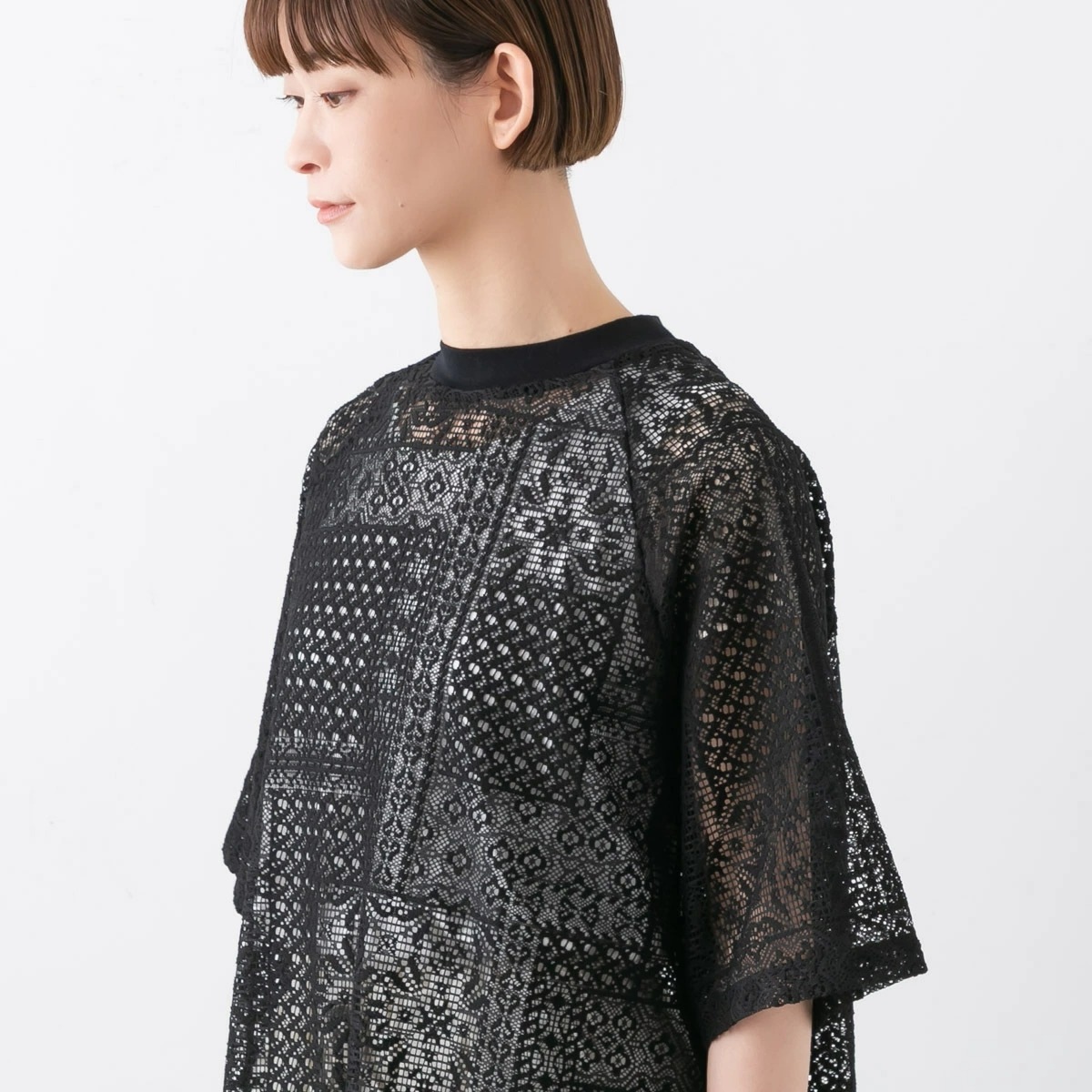 TISSU ティシュ パッチワーク レース スリット ワンピース 3色 TS250CT082