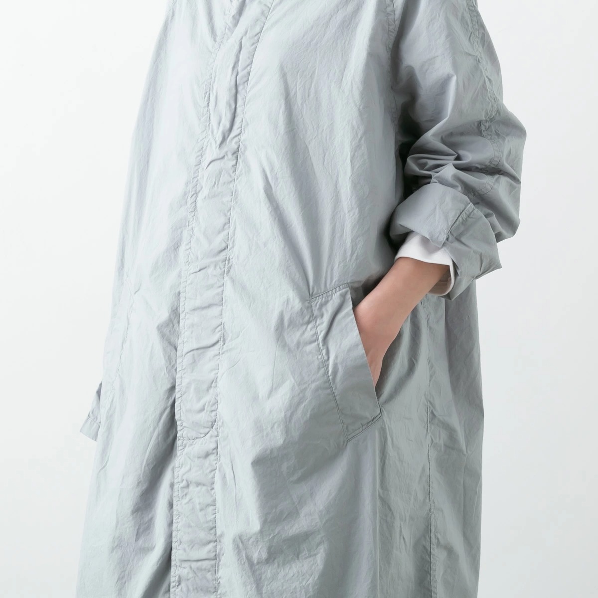 HTS エイチティーエス COTTON POPLIN OVERDYE BALMACAAN COAT コットン