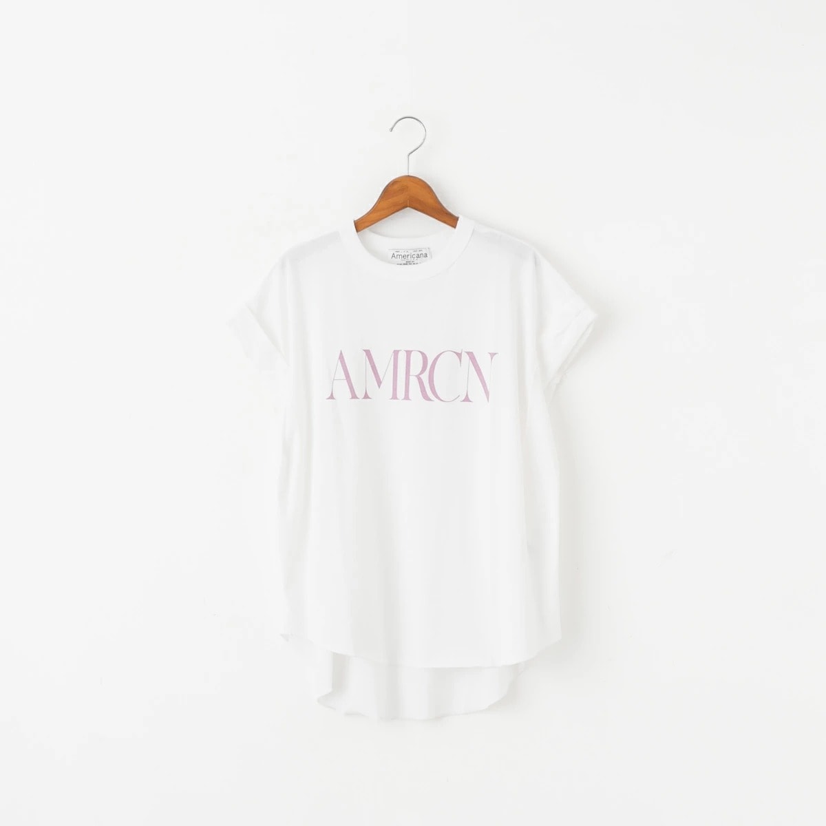 Americana アメリカーナ ワイド ロールアップ ロゴ Tシャツ AMRCN 4色 BRF-M-826A