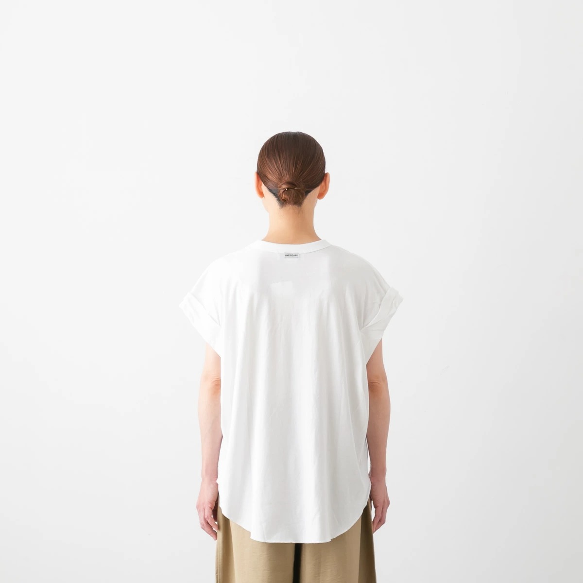 Americana アメリカーナ ワイド ロールアップ ロゴ Tシャツ AMRCN 4色 BRF-M-826A