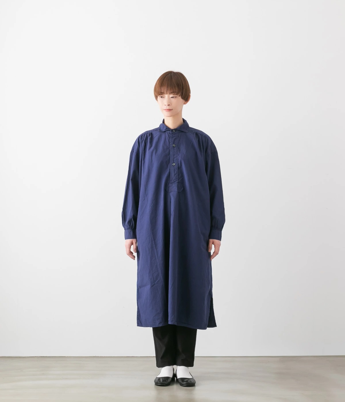 ARMEN アーメン 40s POPLIN OVER DYE WORK GATHERED SHIRT DRESS ポプリン ワーク ギャザー シャツドレス 4色 INAM2555