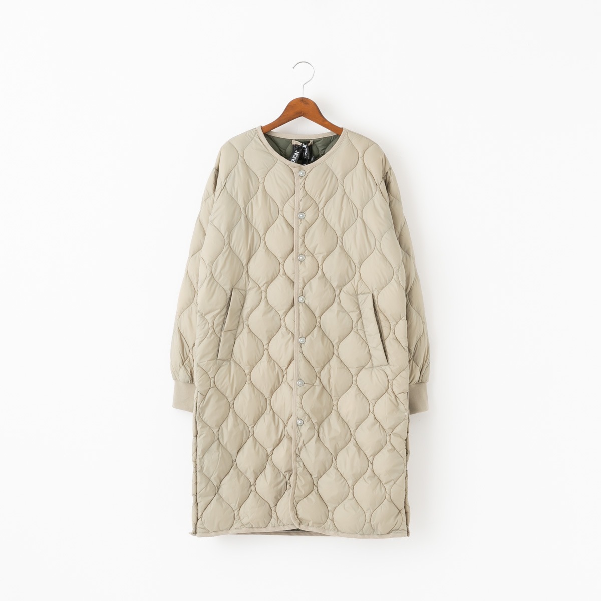 TAION タイオン  ミリタリー オーバーサイズクルーネック ダウンコート ソフトシェル 4色 104LSBPML-1-LONG