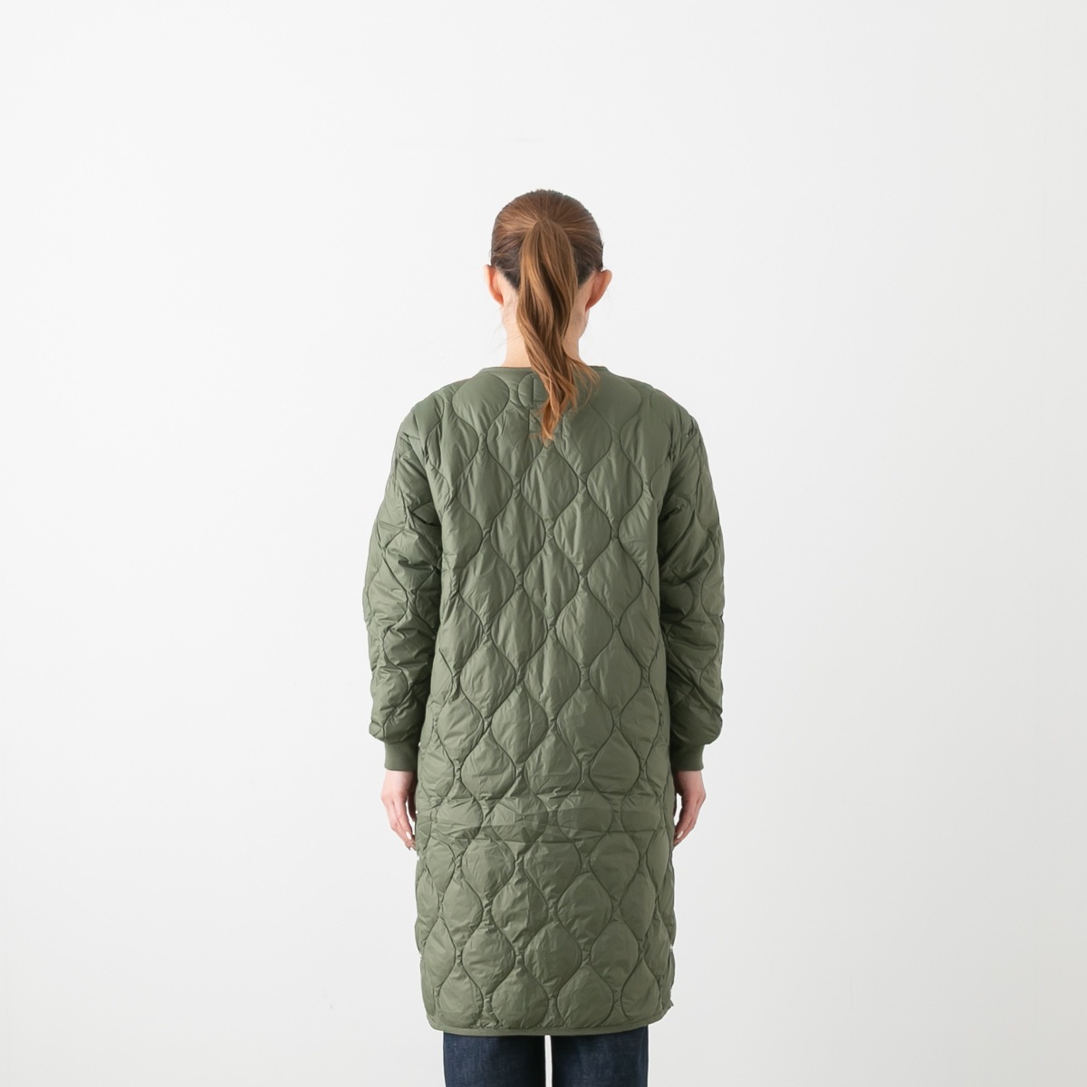 TAION タイオン  ミリタリー オーバーサイズクルーネック ダウンコート ソフトシェル 4色 104LSBPML-1-LONG