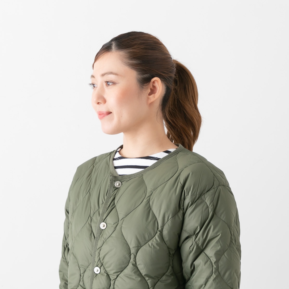 TAION タイオン  ミリタリー オーバーサイズクルーネック ダウンコート ソフトシェル 4色 104LSBPML-1-LONG