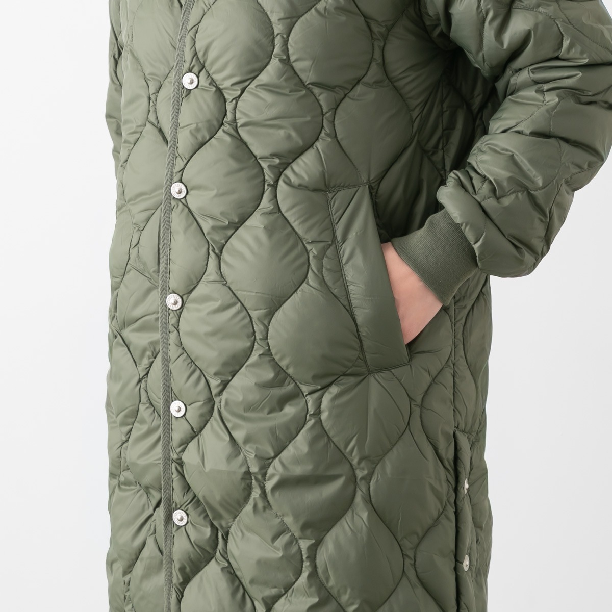 TAION タイオン  ミリタリー オーバーサイズクルーネック ダウンコート ソフトシェル 4色 104LSBPML-1-LONG