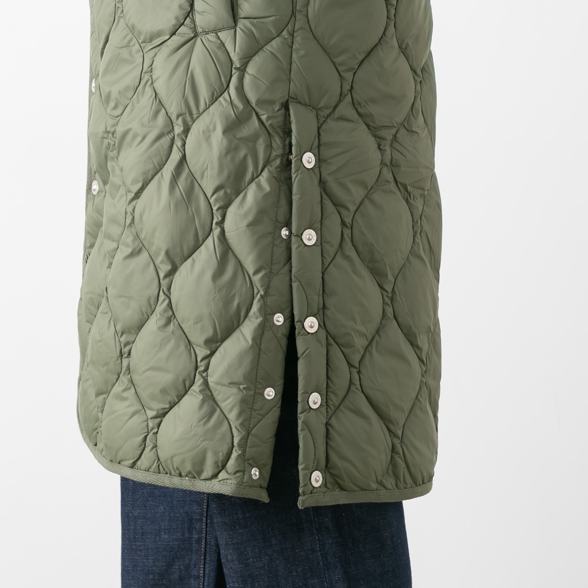 TAION タイオン  ミリタリー オーバーサイズクルーネック ダウンコート ソフトシェル 4色 104LSBPML-1-LONG