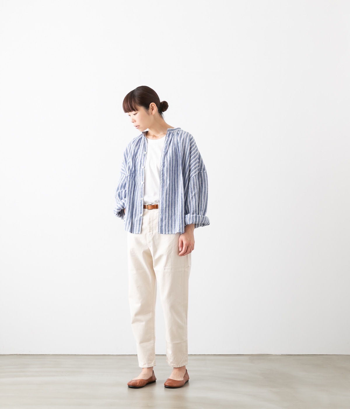 mizuiro ind ミズイロインド ハイウエスト ホワイト デニムパンツ 1-260972A