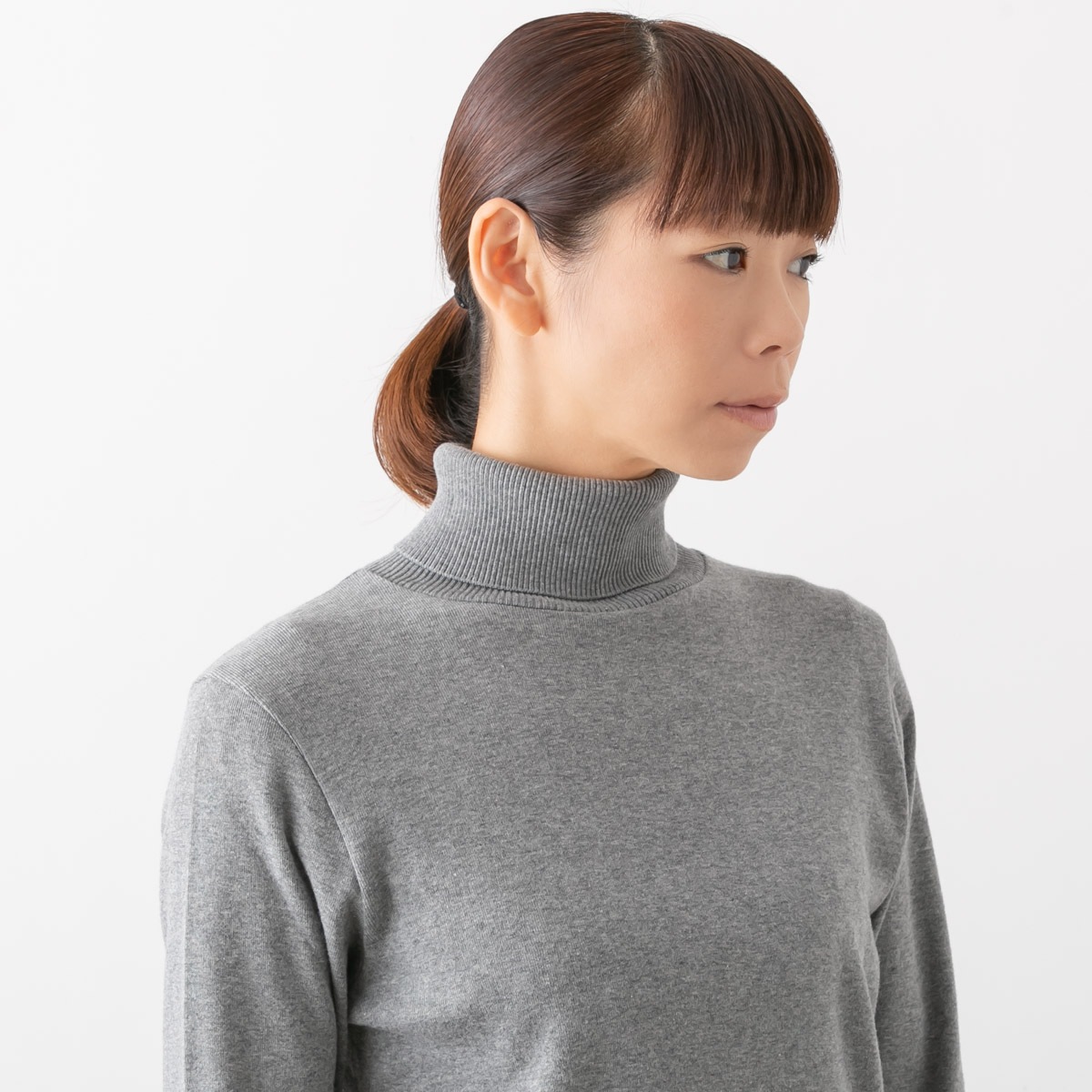 gicipi ジチピ コットン100% ハイゲージ タートルネックカットソー サイズ 4 グレー made in italy gicipi ジチピ　タートルネック　サイズ4