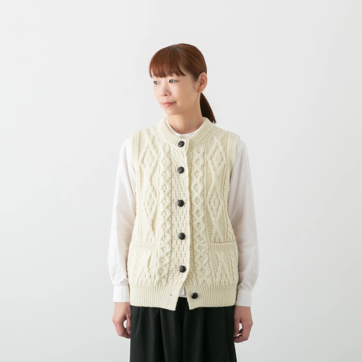ウールニットベスト Aran Woollen Mills アランウーレンミルズ ウール ニット ベスト 3色