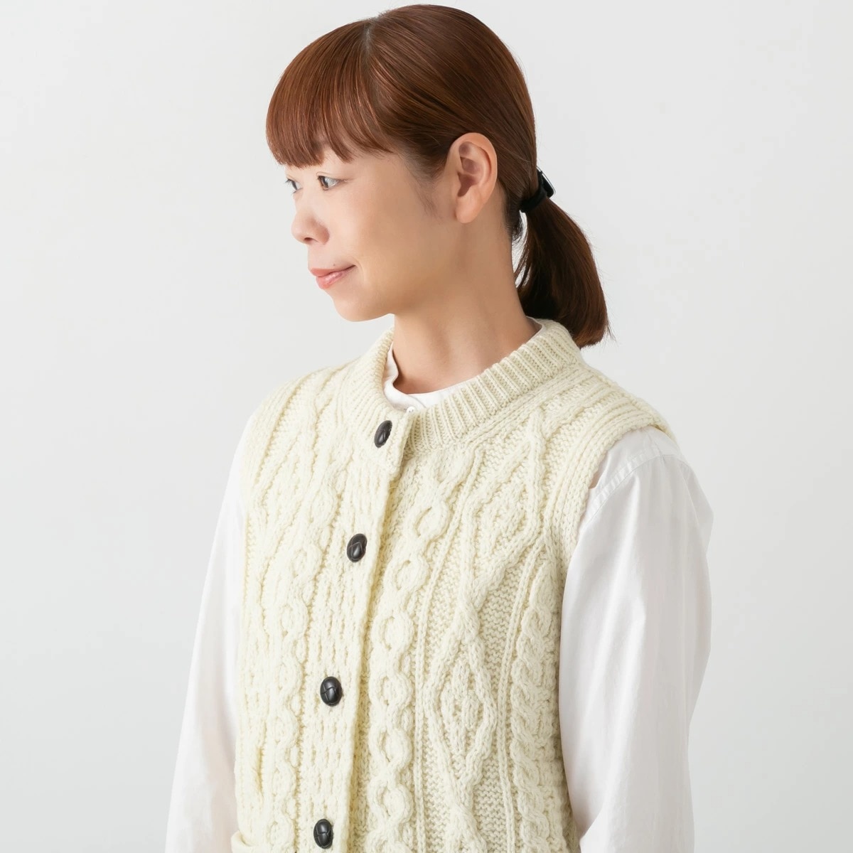 Aran Woollen Mills アランウーレンミルズ ウール ニット ベスト 3色