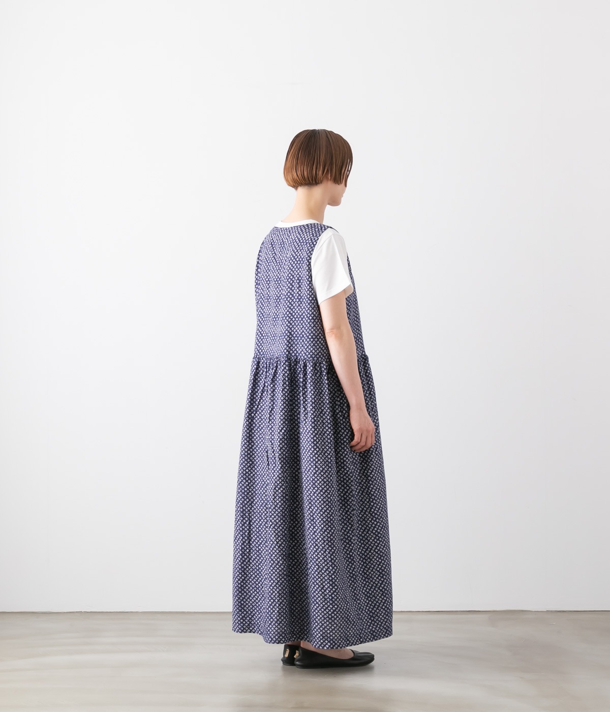ARMEN アーメン ボートネック ノースリーブ ワンピース NAM2413F