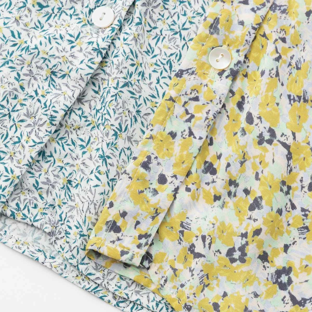 TRAVAIL MANUEL トラバイユ マニュアル フラワー プリント フレンチ ギャザー ブラウス 2色 3013-52