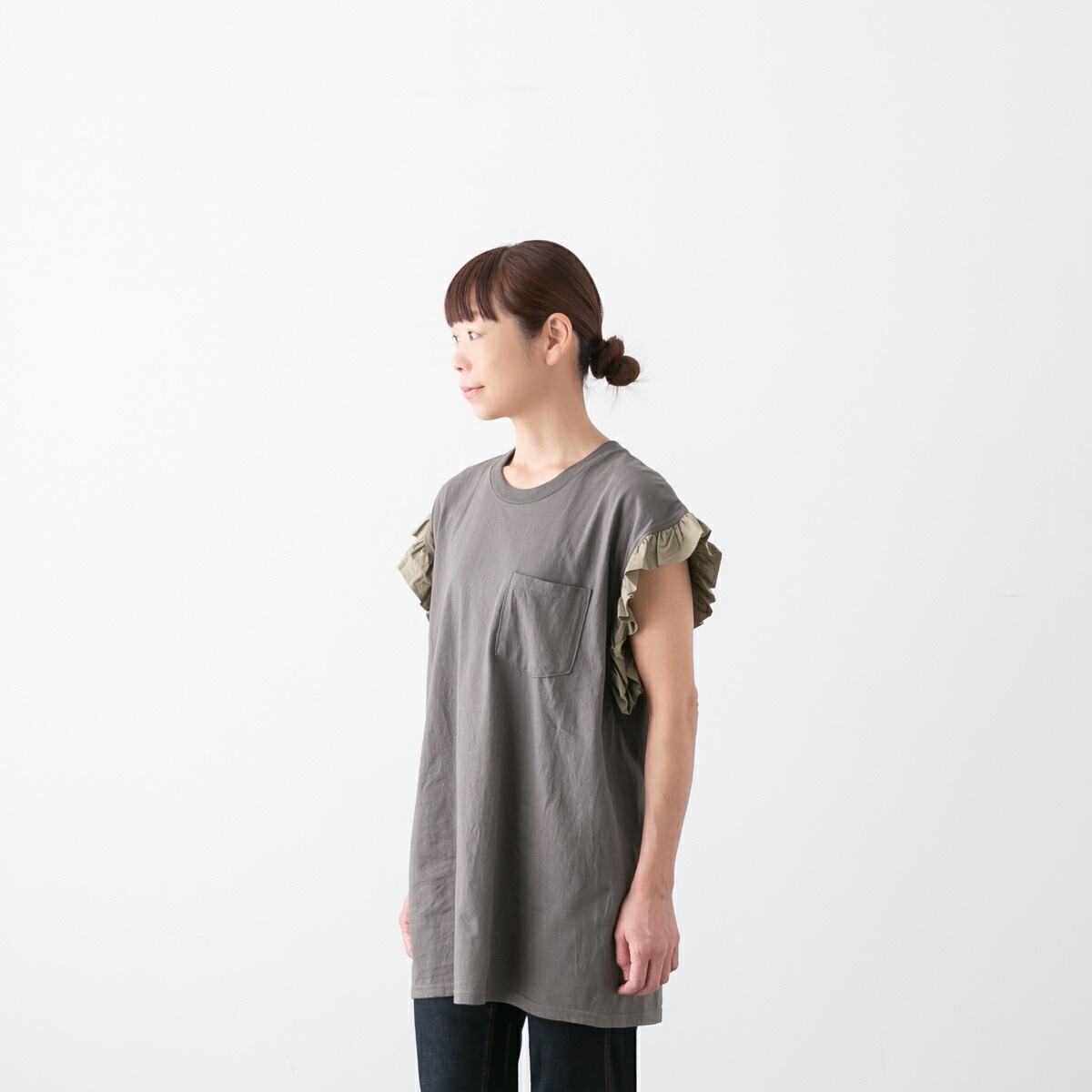 dahl'ia ダリア リメイク フリル 半袖 Tシャツ 3色 HD-99