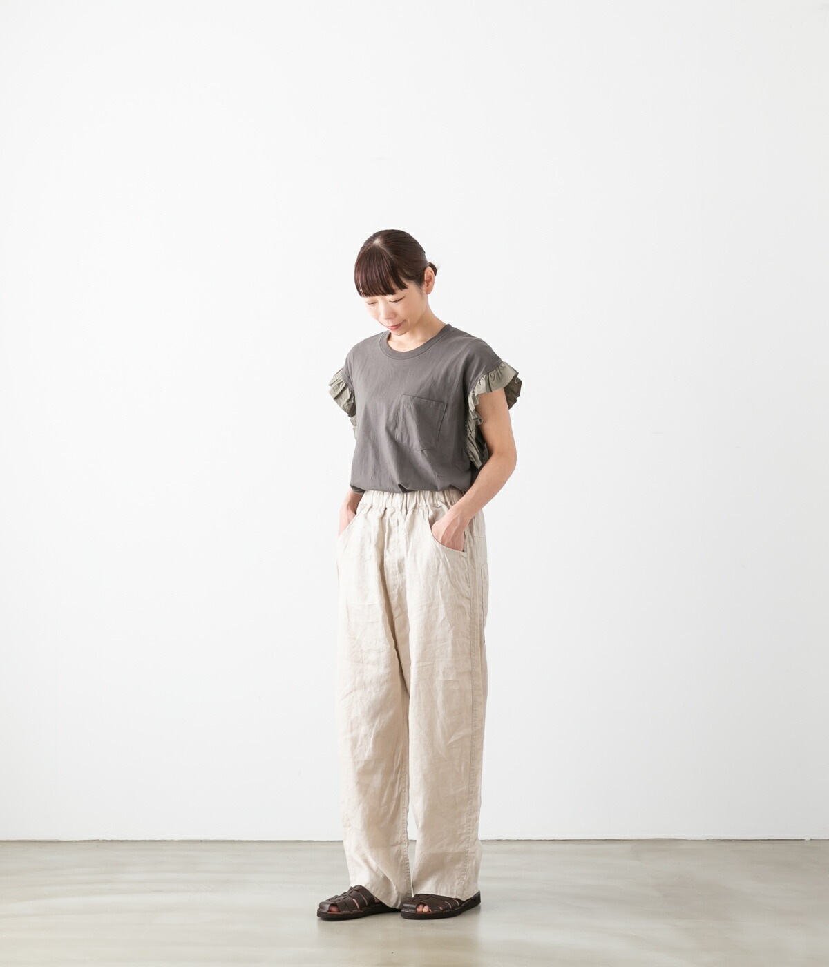 dahl'ia ダリア リメイク フリル 半袖 Tシャツ 3色 HD-99