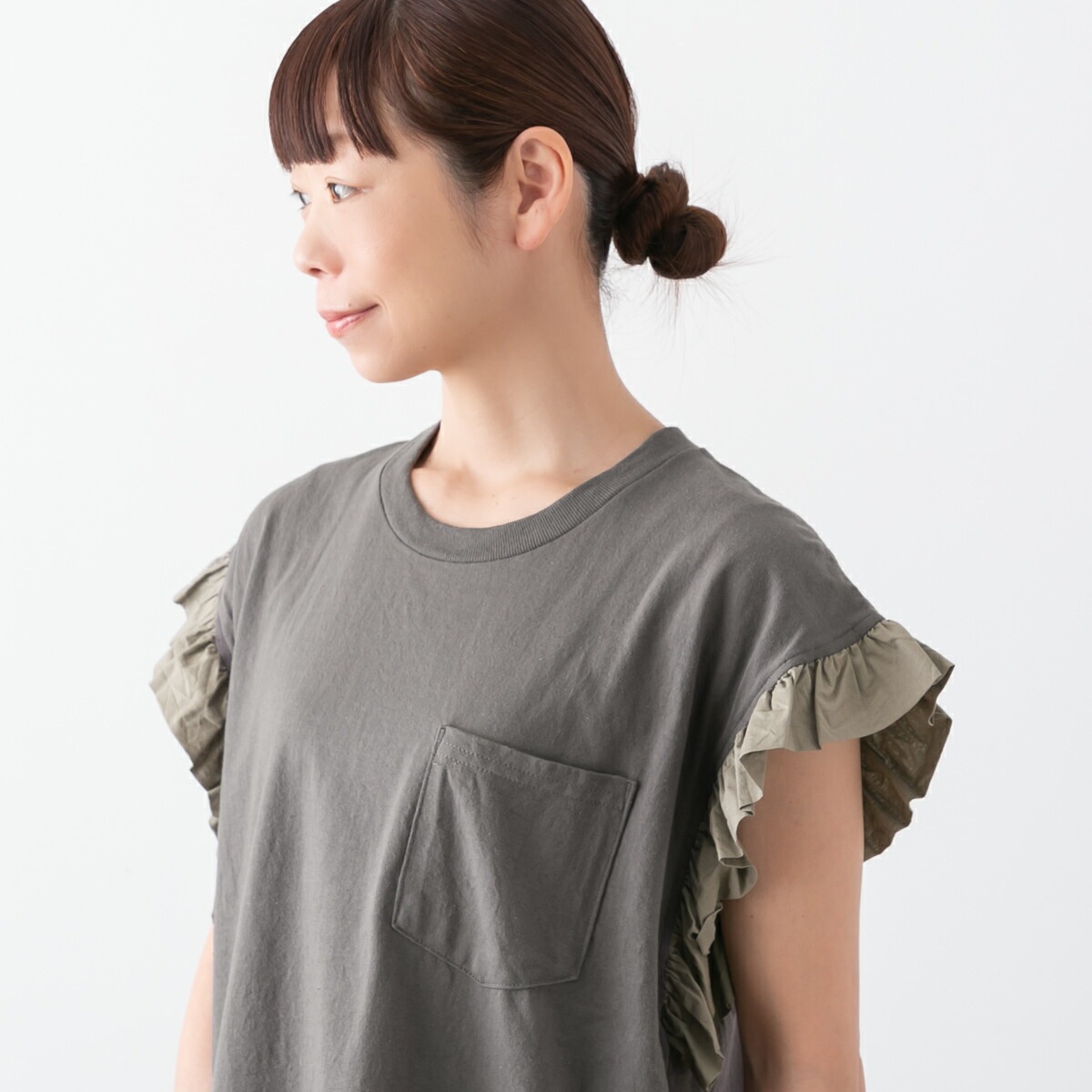 dahl'ia ダリア リメイク フリル 半袖 Tシャツ 3色 HD-99