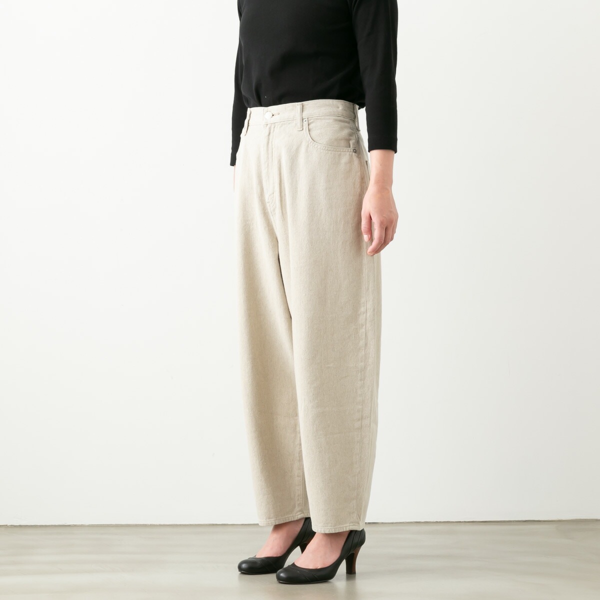 caqu サキュウ Linen Barrel pants リネン バレルパンツ 3色 36221